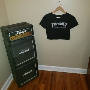 Bootleg Thrasher Crop Top & Coozie - Small